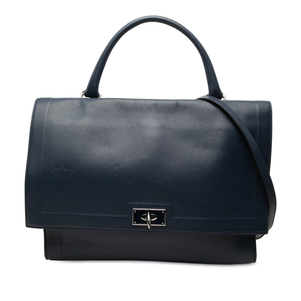 Pre-Loved Givenchy Small Grained Calfskin Shark Lock Satchel